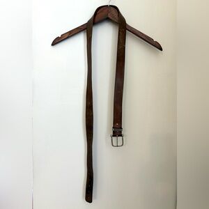 Vintage Retro Style Classic Brown Leather Belt Size: 54 Inches Long